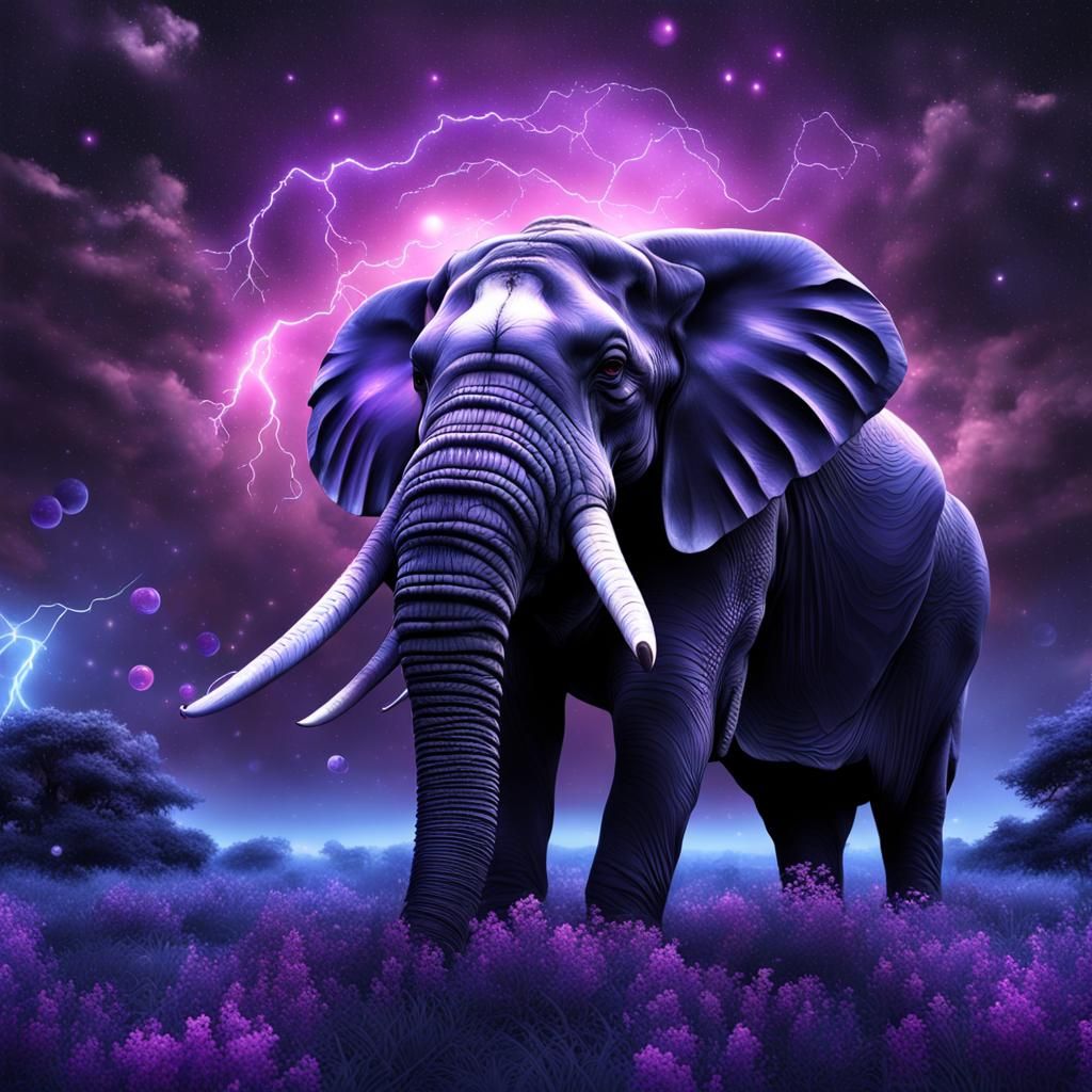 Black Metal Elephant in Ornate Gothic Fantasy