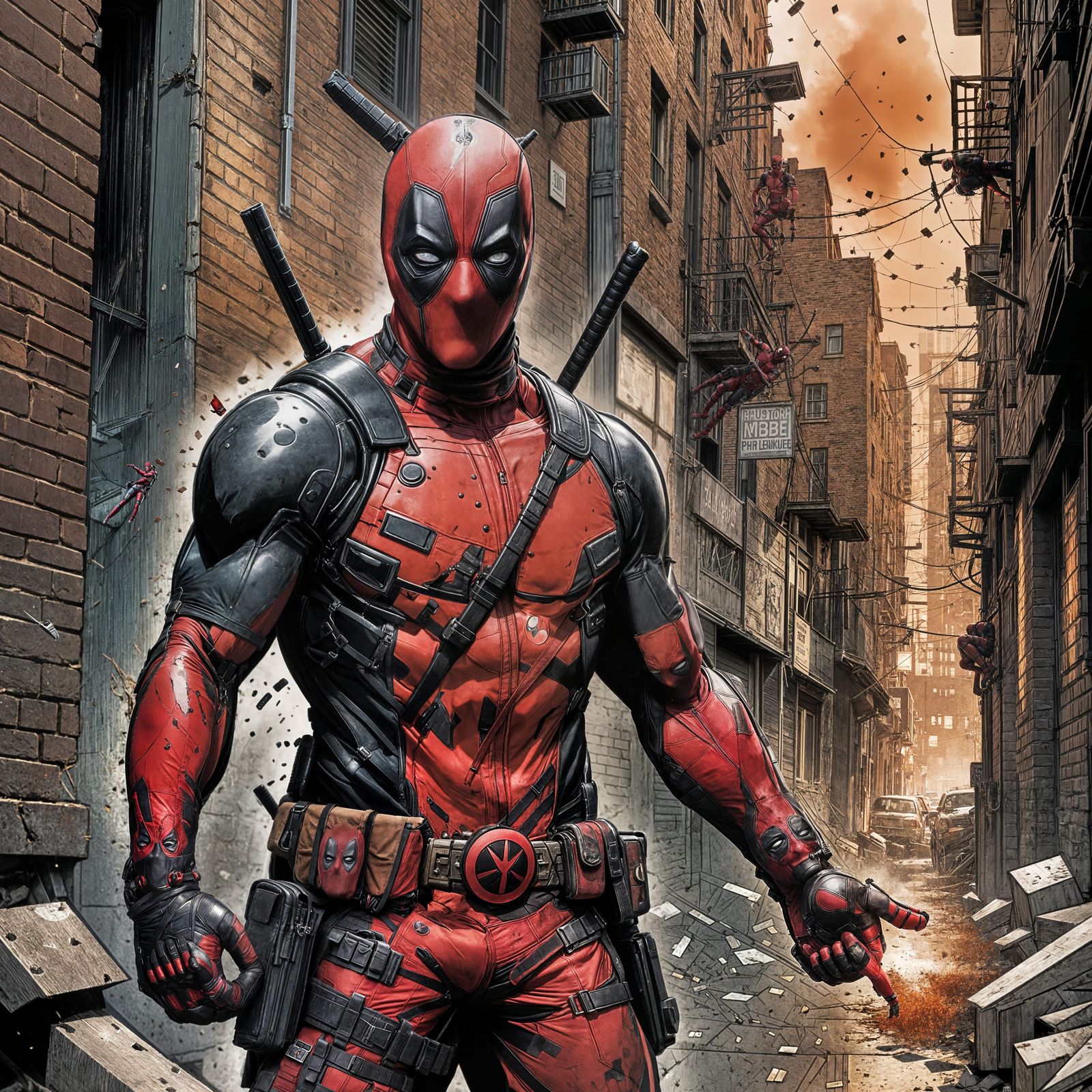 Deadpool Minimalist AI Rendering