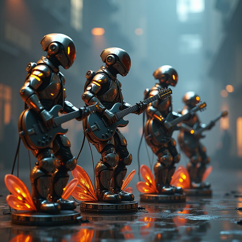 Bee Rock Band Performs in Sci-Fi Flower Garden