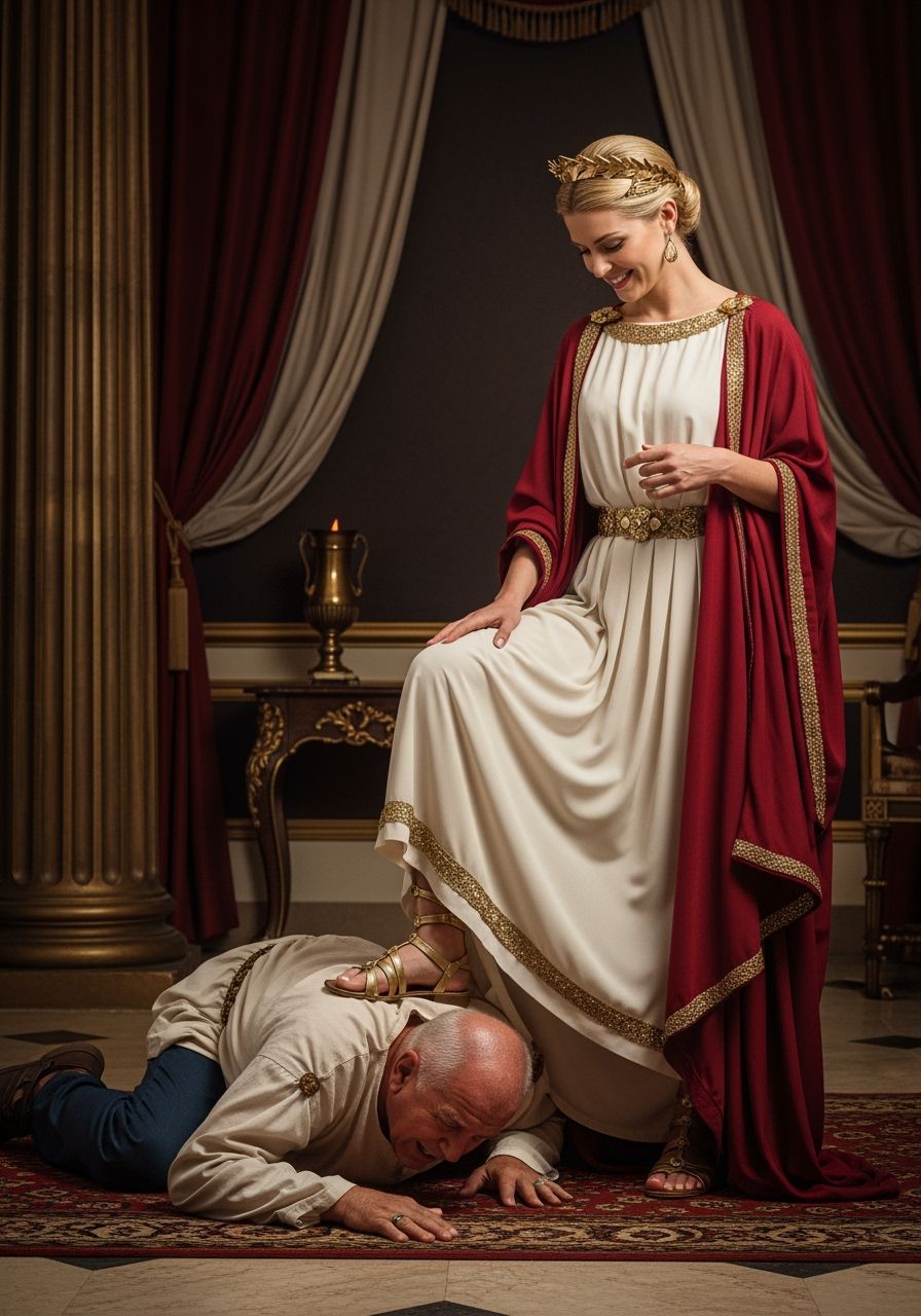 Roman Empress Tramples Servant in Palace, Photography