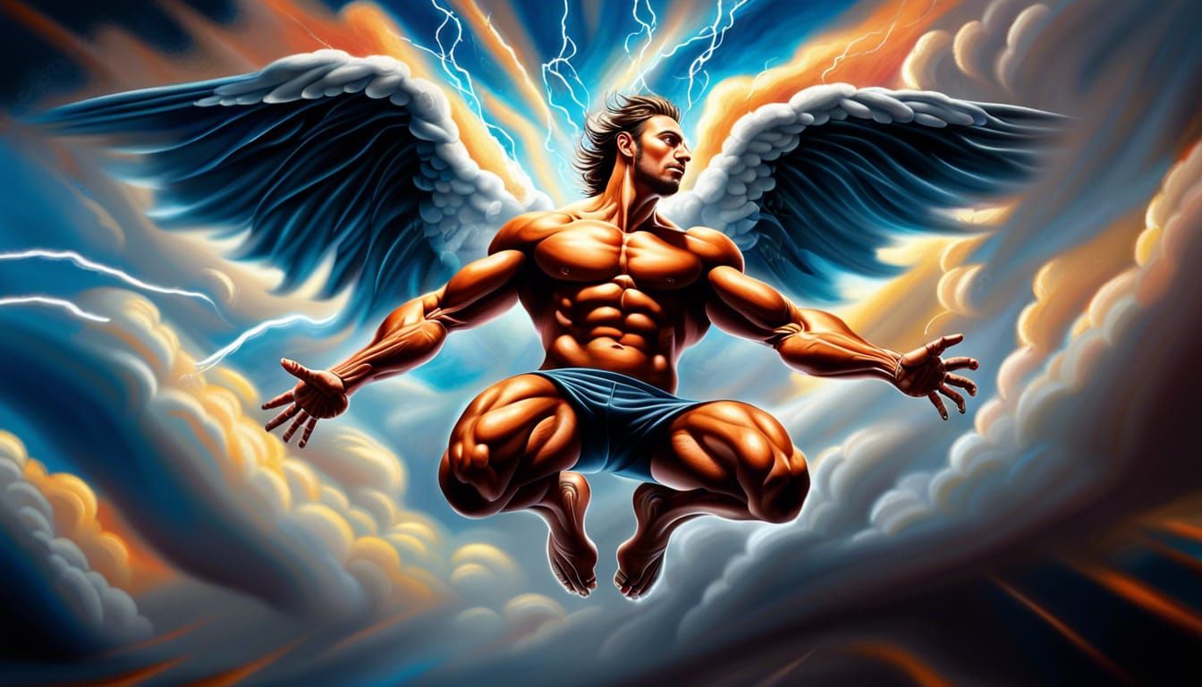 Electrifying Flight: A Masterpiece of Superpower Art