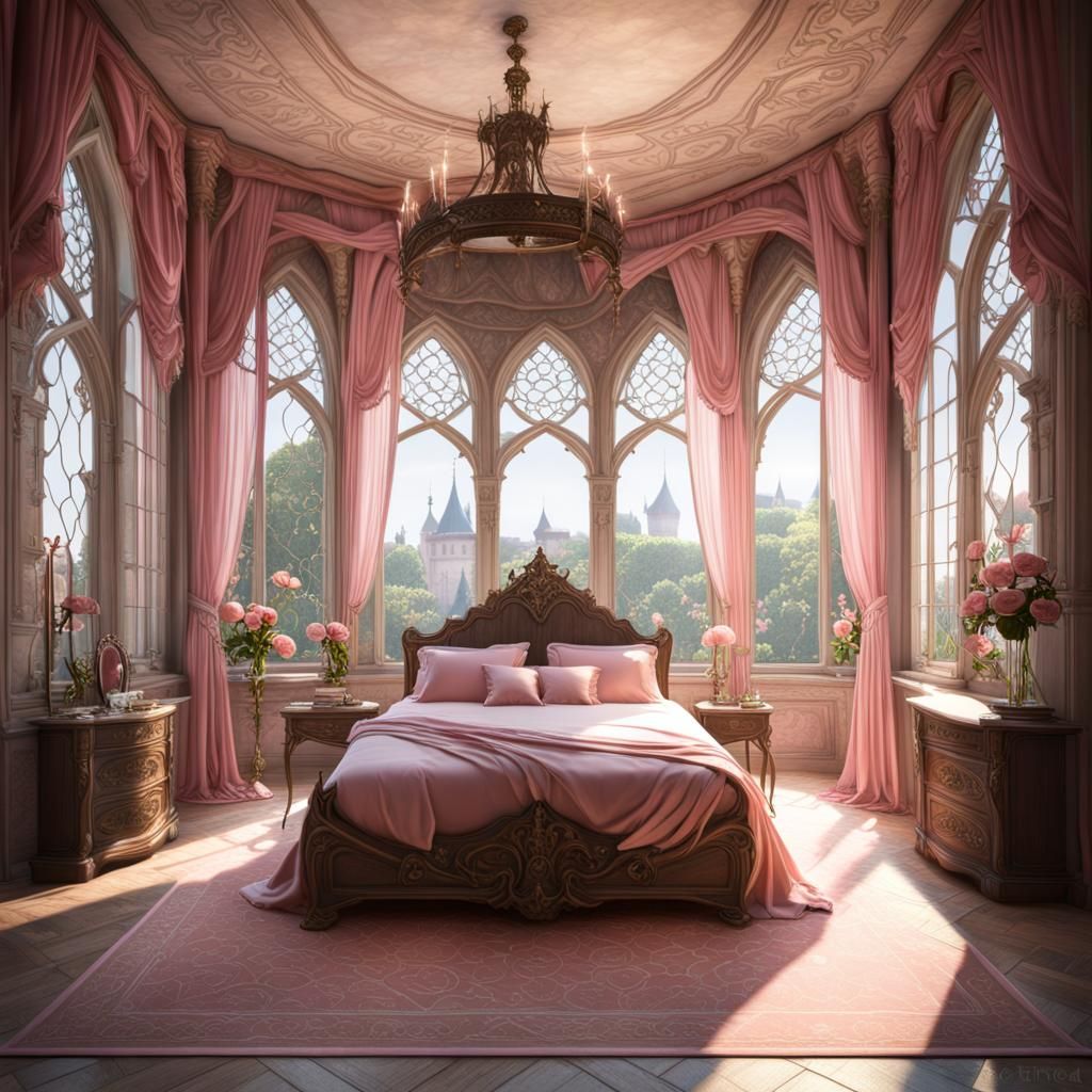 Medieval Princess Tower Room in 3D Rendering