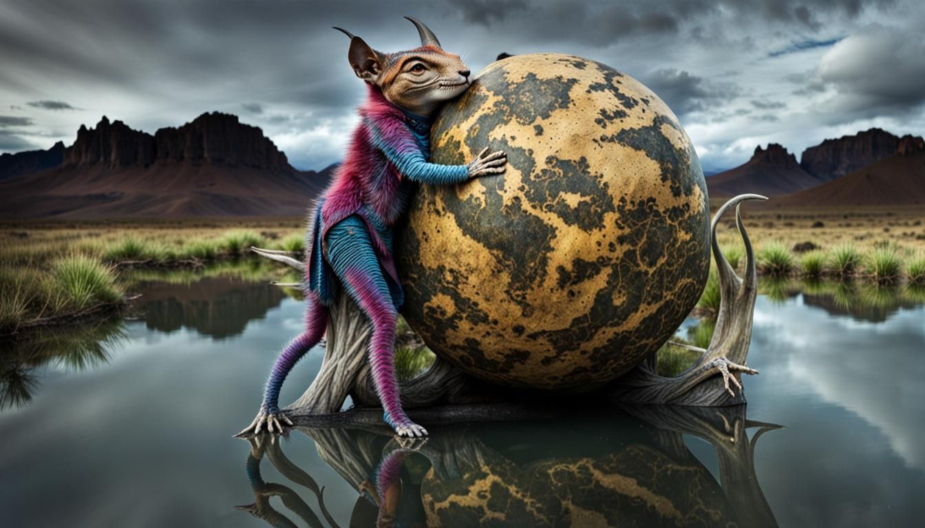 Surreal Restaurant Scene with Extraterrestrial Celebration