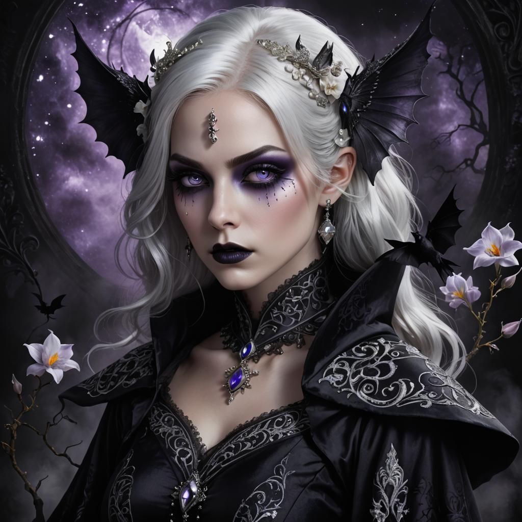 Gothic Sorceress Portrait in Digital Art