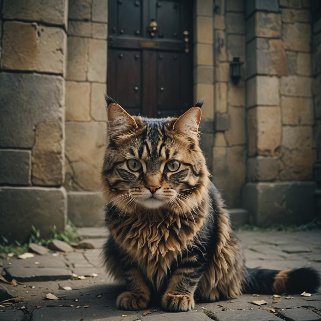 Dramatic Royal Cat in Cinematic Film Style