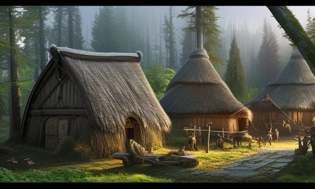 small forest village