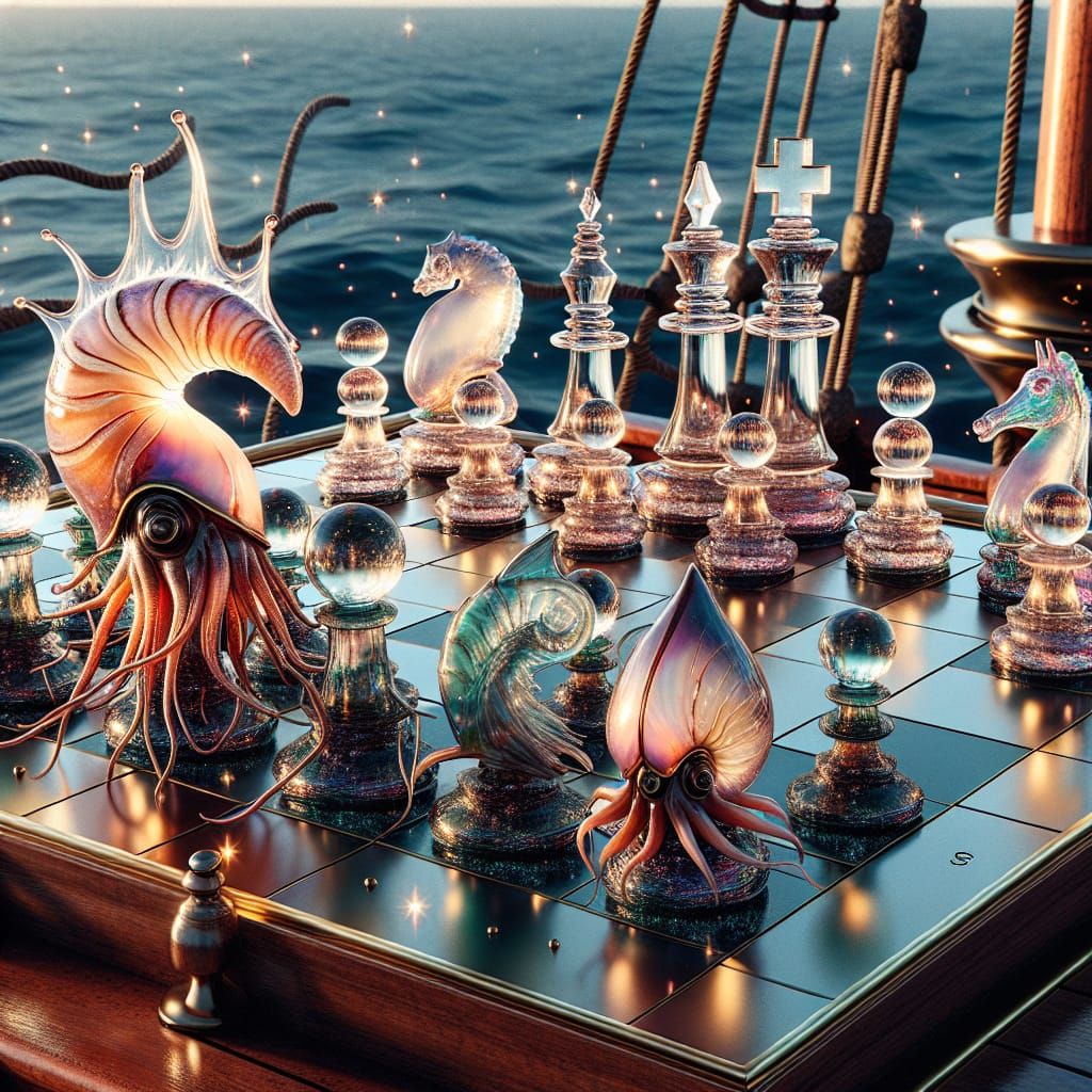Iridescent Chess on Pirate Ship Bow