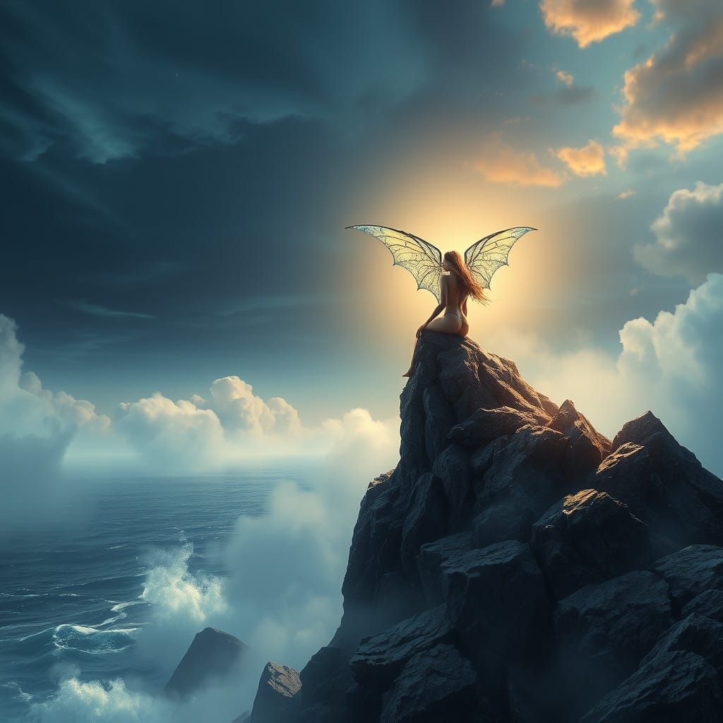 Siren of the Mysterious Coastline in Hyper-Realistic Art