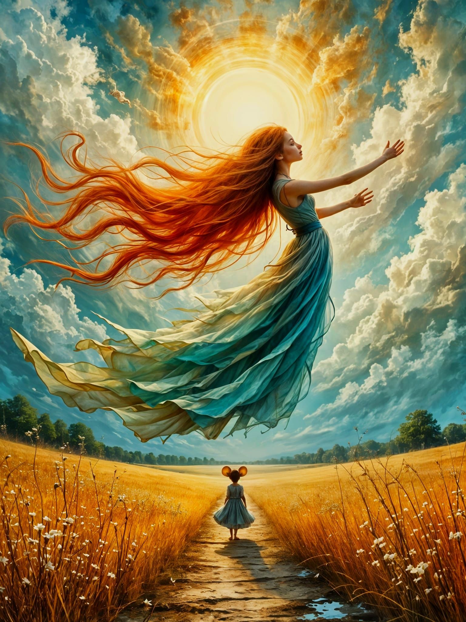 A red-haired girl in the wind 3