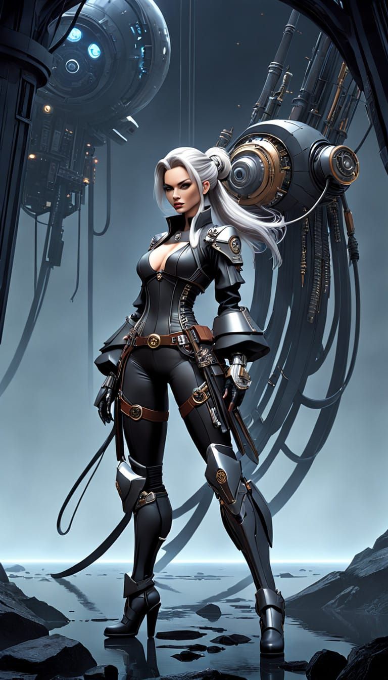 Pirate Age Robot Goddess in Distressed Pirate Attire