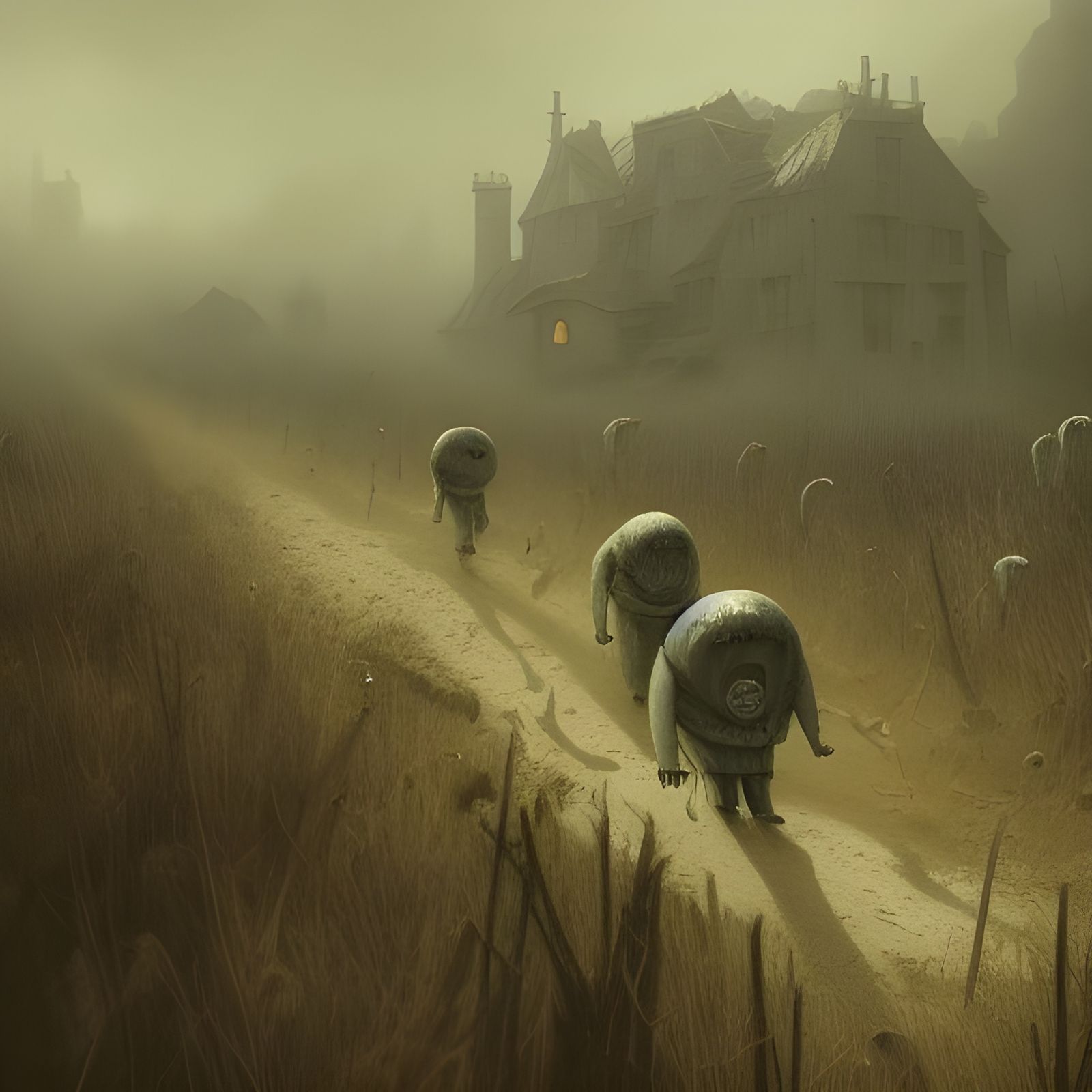 Dark Fantasy Zombie Horde by Alphonse Mucha