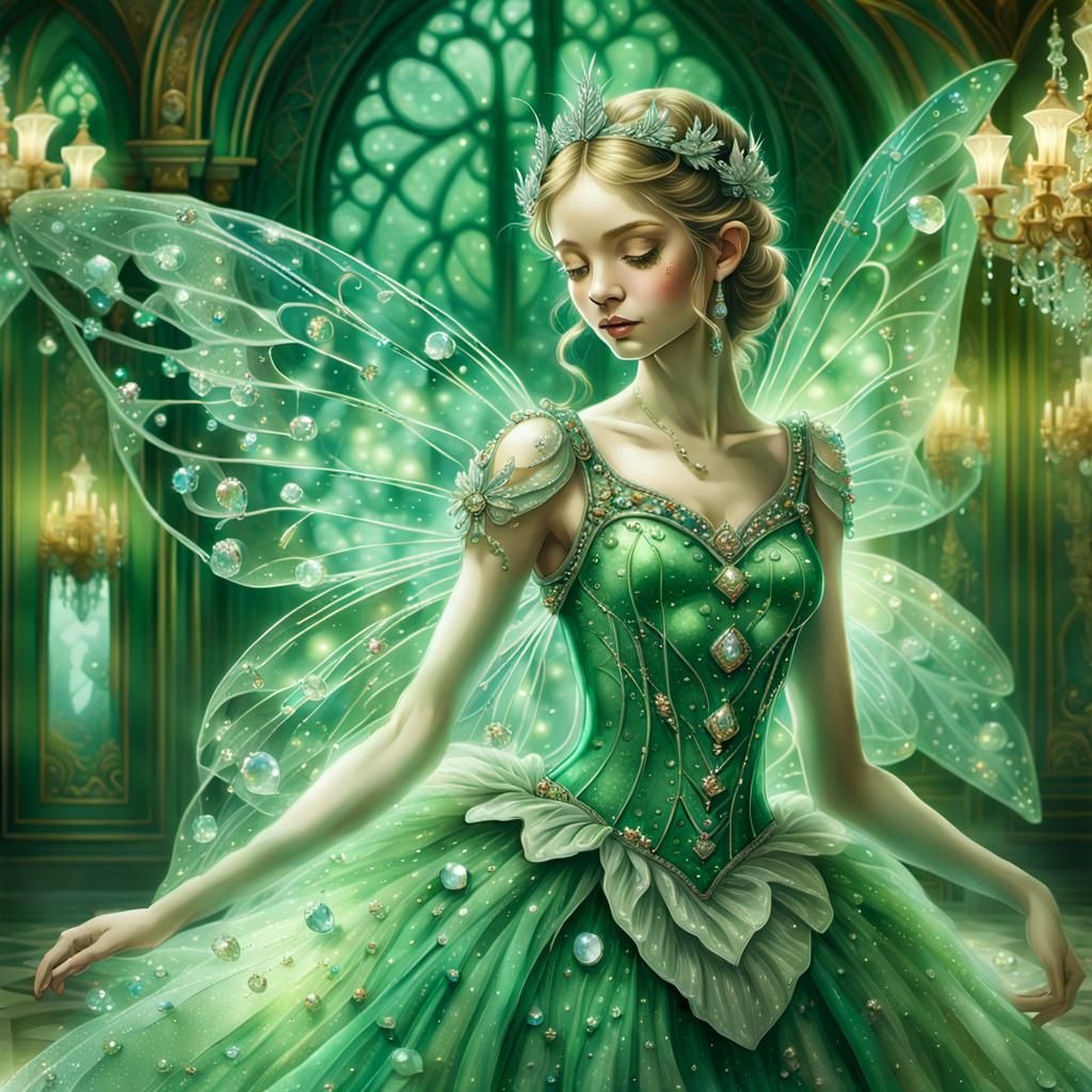 Fairy Touching Mirrored Reflection in Fantasy Art