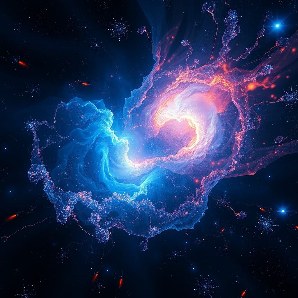 Ethereal Iridescent Nebula of Stardust and Energy