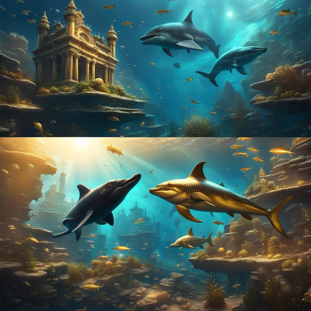 Golden Dolphin vs Black Shark in Atlantis