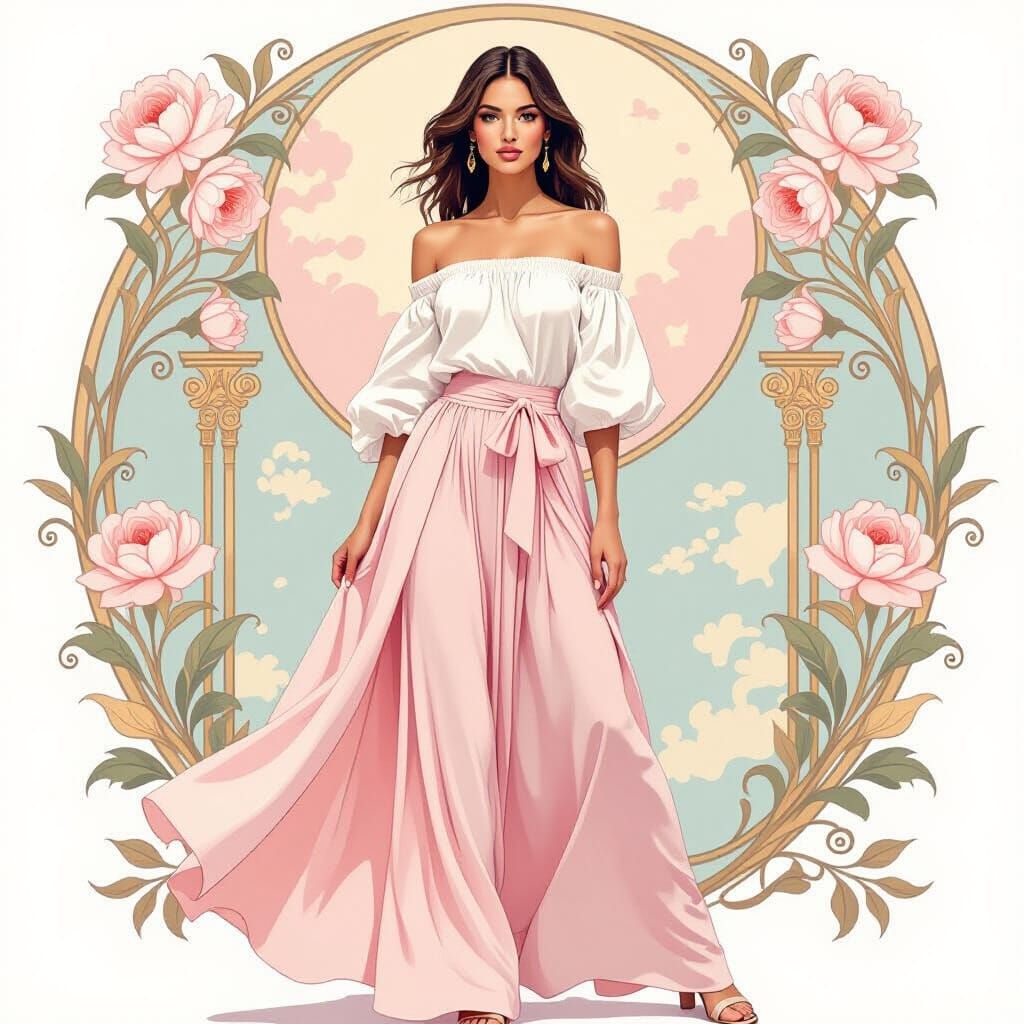 Pastel Pink Spring Fashion Inspired by Art Masters