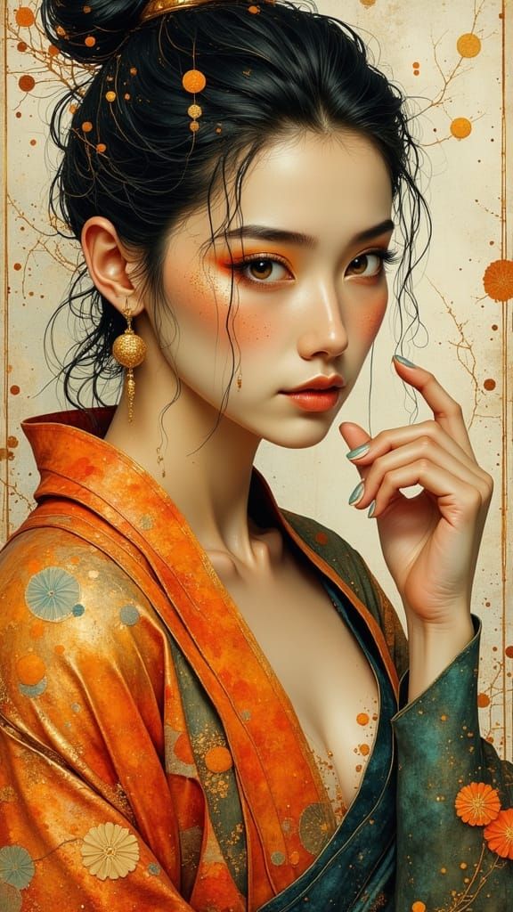 Perfect Japanese Male Beauty in Figurative Gay Art Style