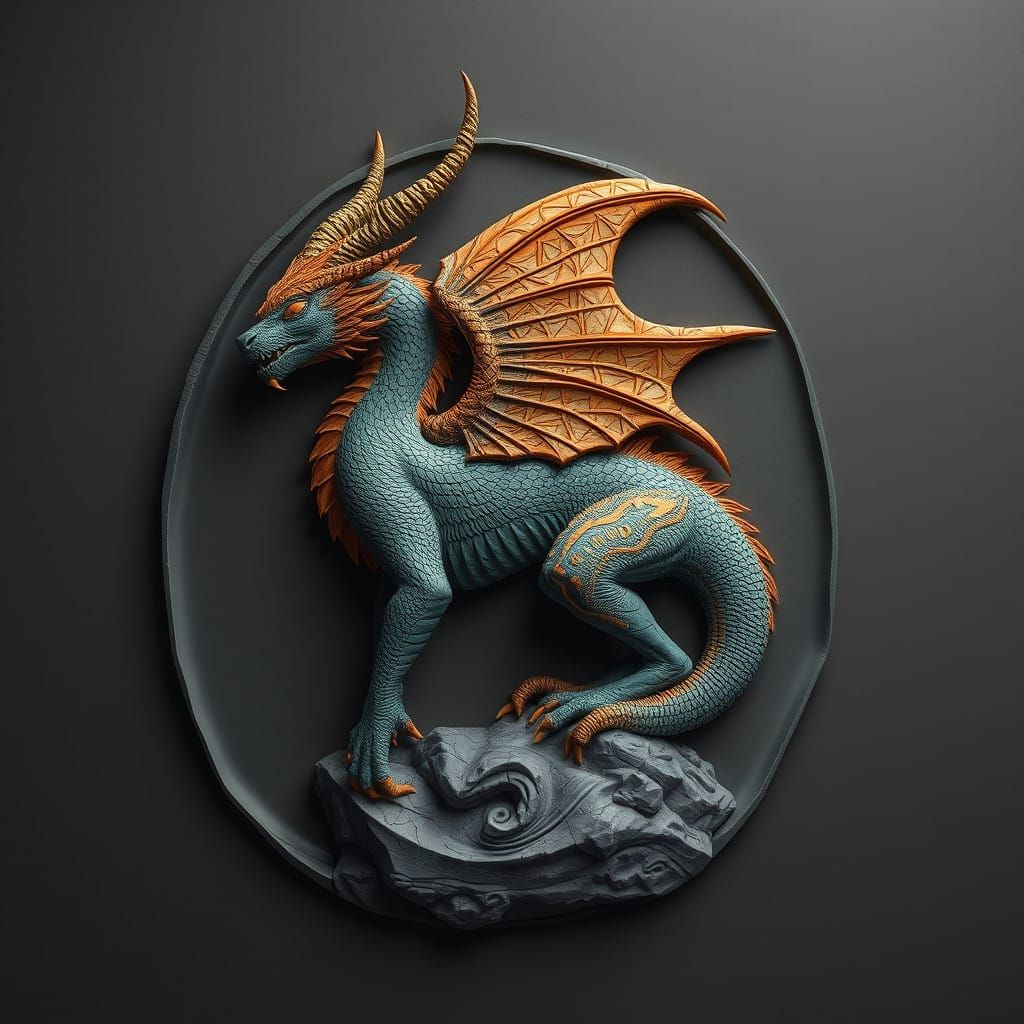 Mystical Oklahoma Plains Bas Relief in Greyscale