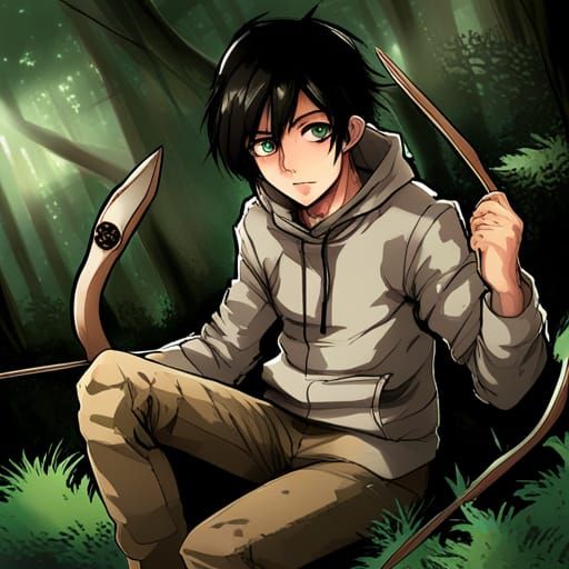 Mysterious Archer in Forest Camo Attire