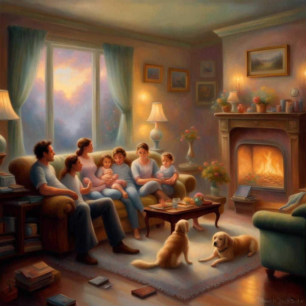 Cozy Family Living Room in Ethereal Fantasy Style