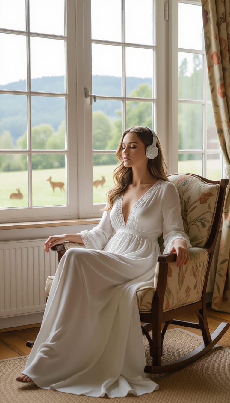 Meditating Woman Radiating Divinity in Surreal Style