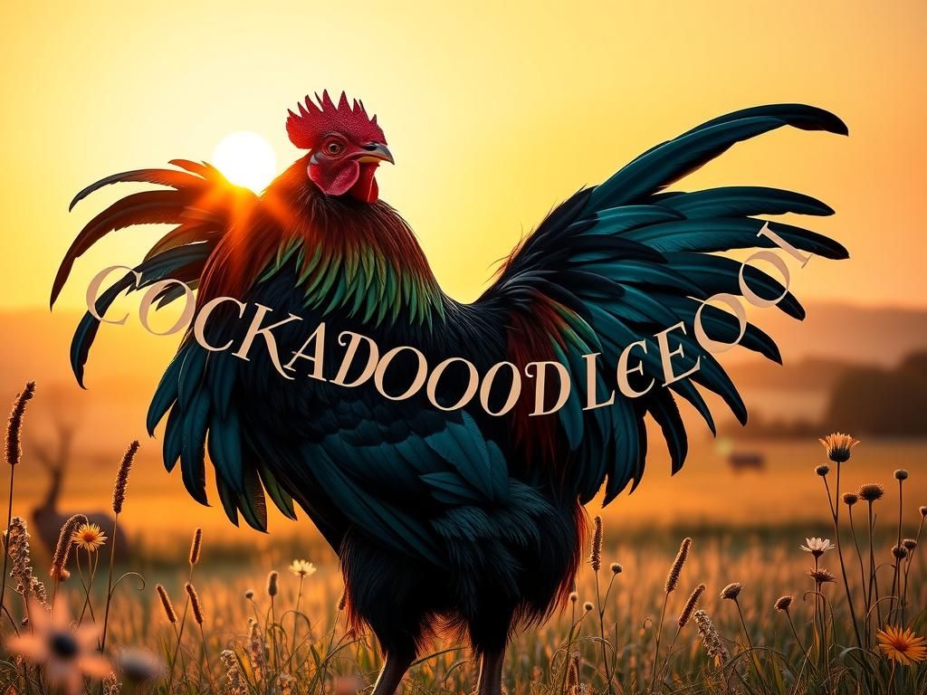 Majestic Rooster Crowing at Dawn, Realism Masterpiece