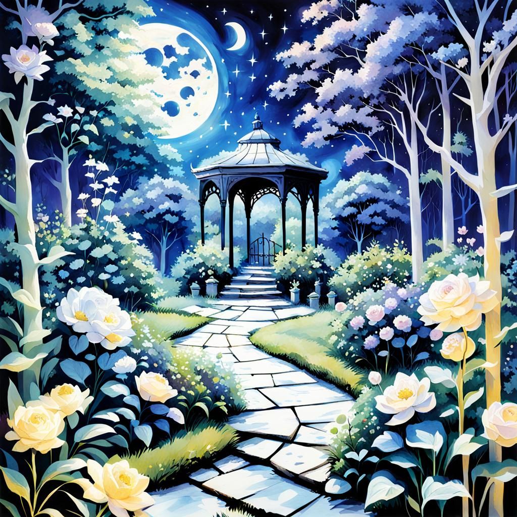 Mystical Moonlit Garden of Hidden Secrets