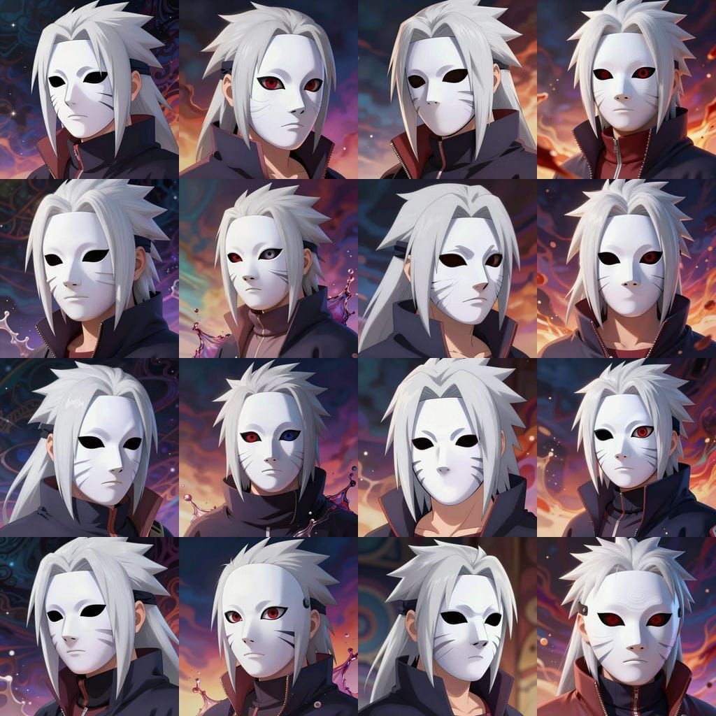 Young White-Haired Uchiha in Plain White Mask