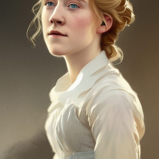 Saoirse Ronan Portrait in Art Nouveau Style