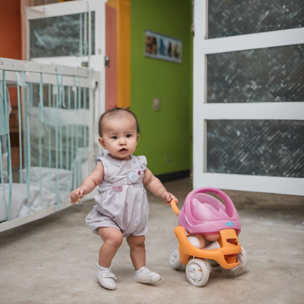 Baby Girl's First Days at Kindergarten