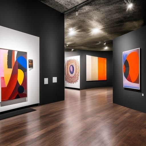 Family Photo at Art Gallery in Photo Style