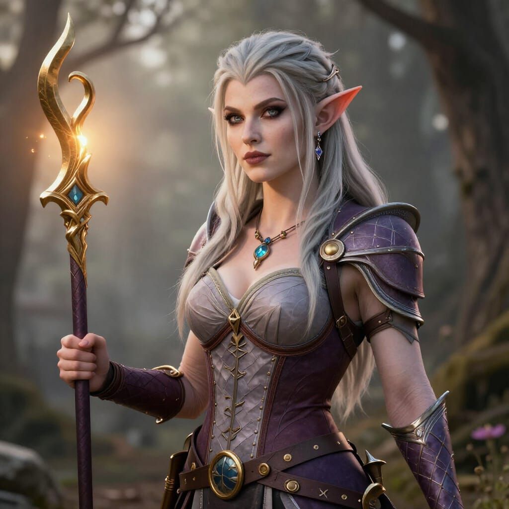 Female Tiefling Bard Playing Music