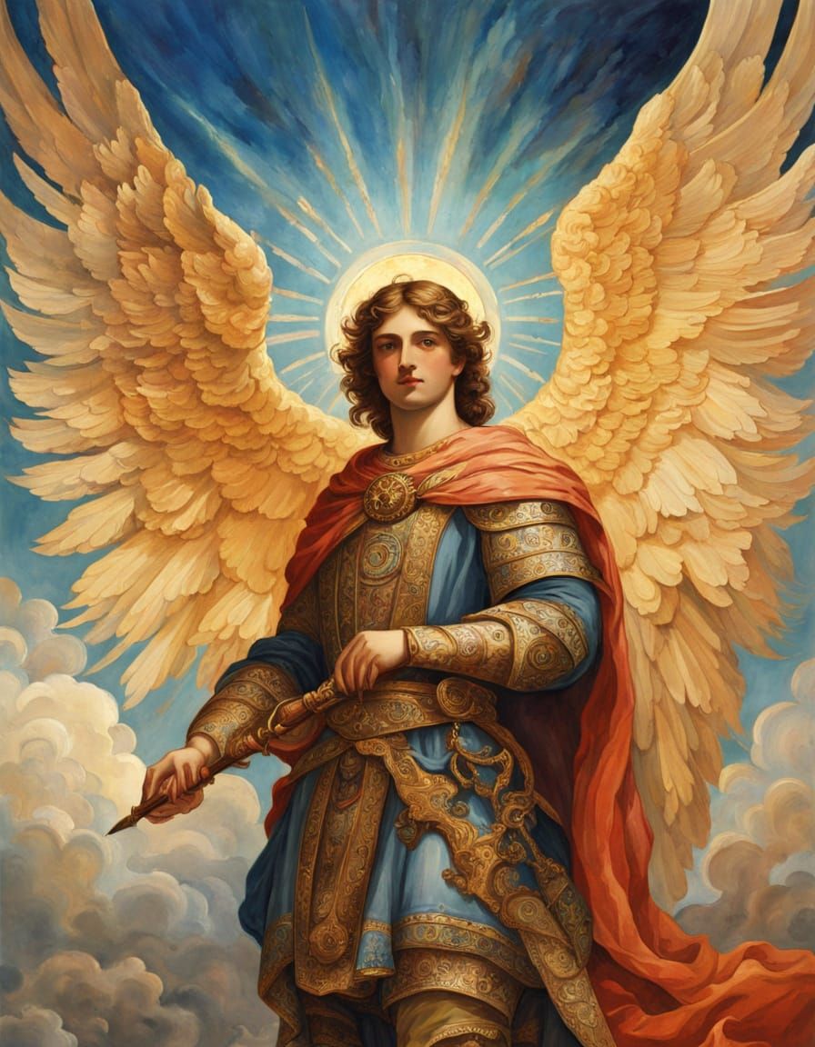 Archangel Michael in Vibrant Fauvist Style