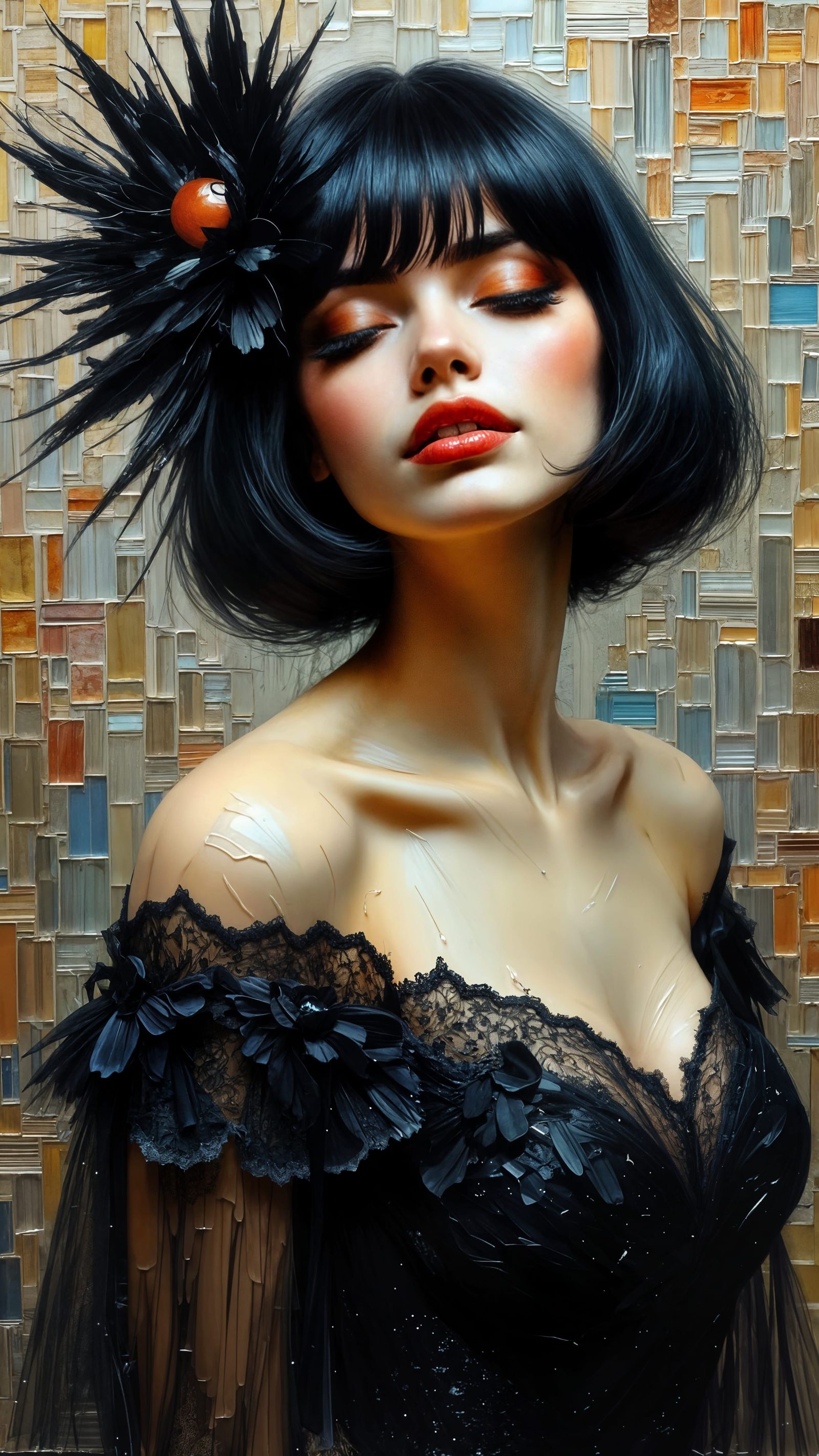 Exquisite Portrait in Art Nouveau Style