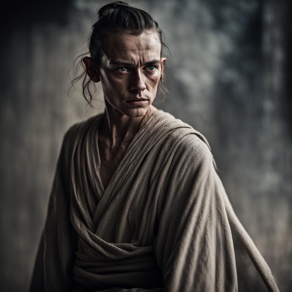 Rey Skywalker Dramatic Portrait in Ambient Light