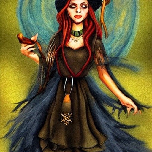 Enchanting Ukrainian Witch Digital Art