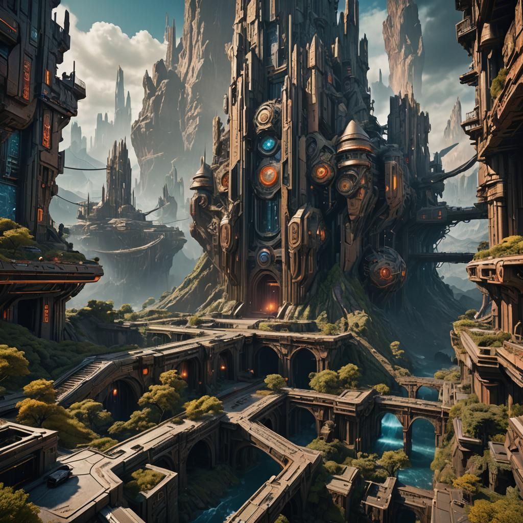 Epic Sci-Fi Landscape in Detailed Matte Painting