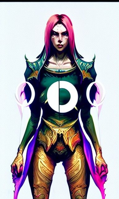 Fantasy Goddess Concept Art in Purple and Yellow