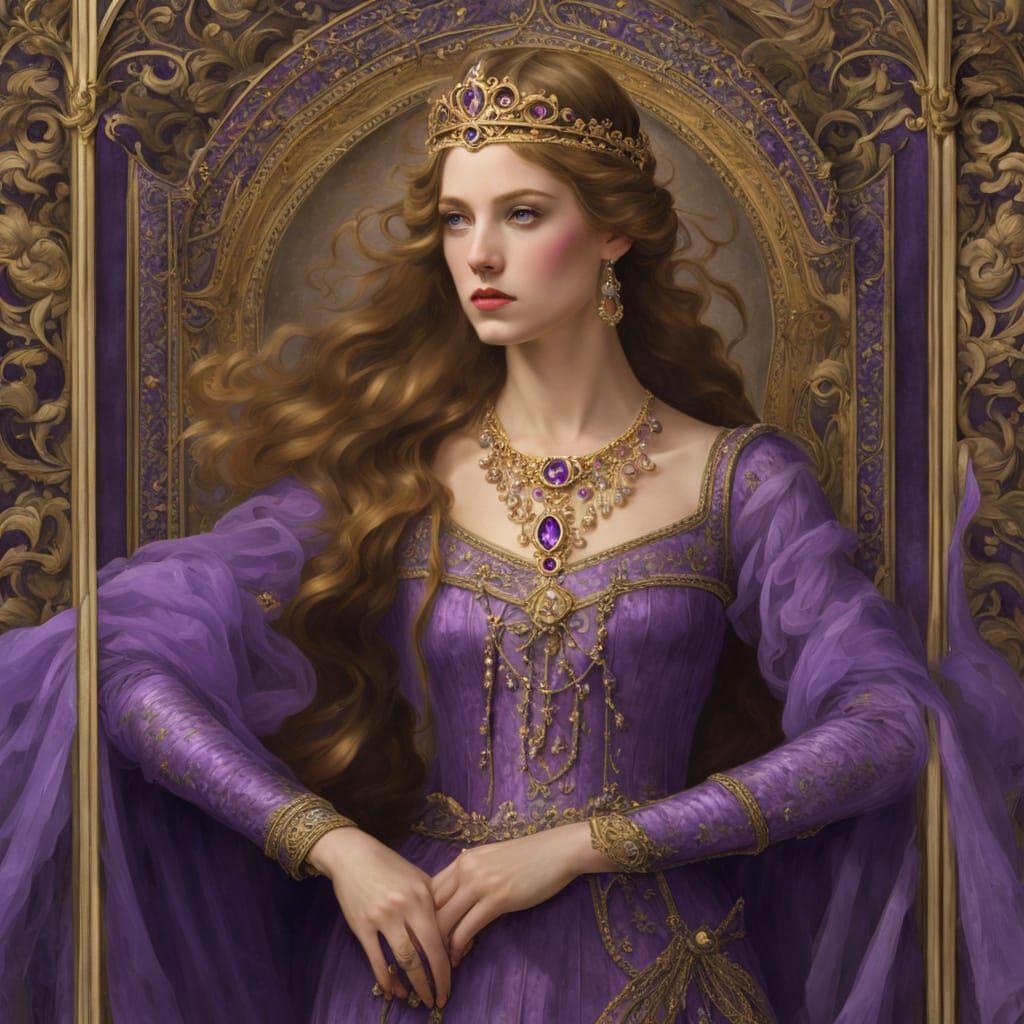Elegant Medieval Princess in Lavish Regalia