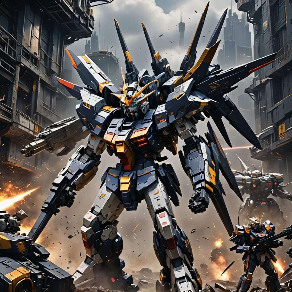 Gundam Deathscythe Prepares for War: Detailed Matte Painting