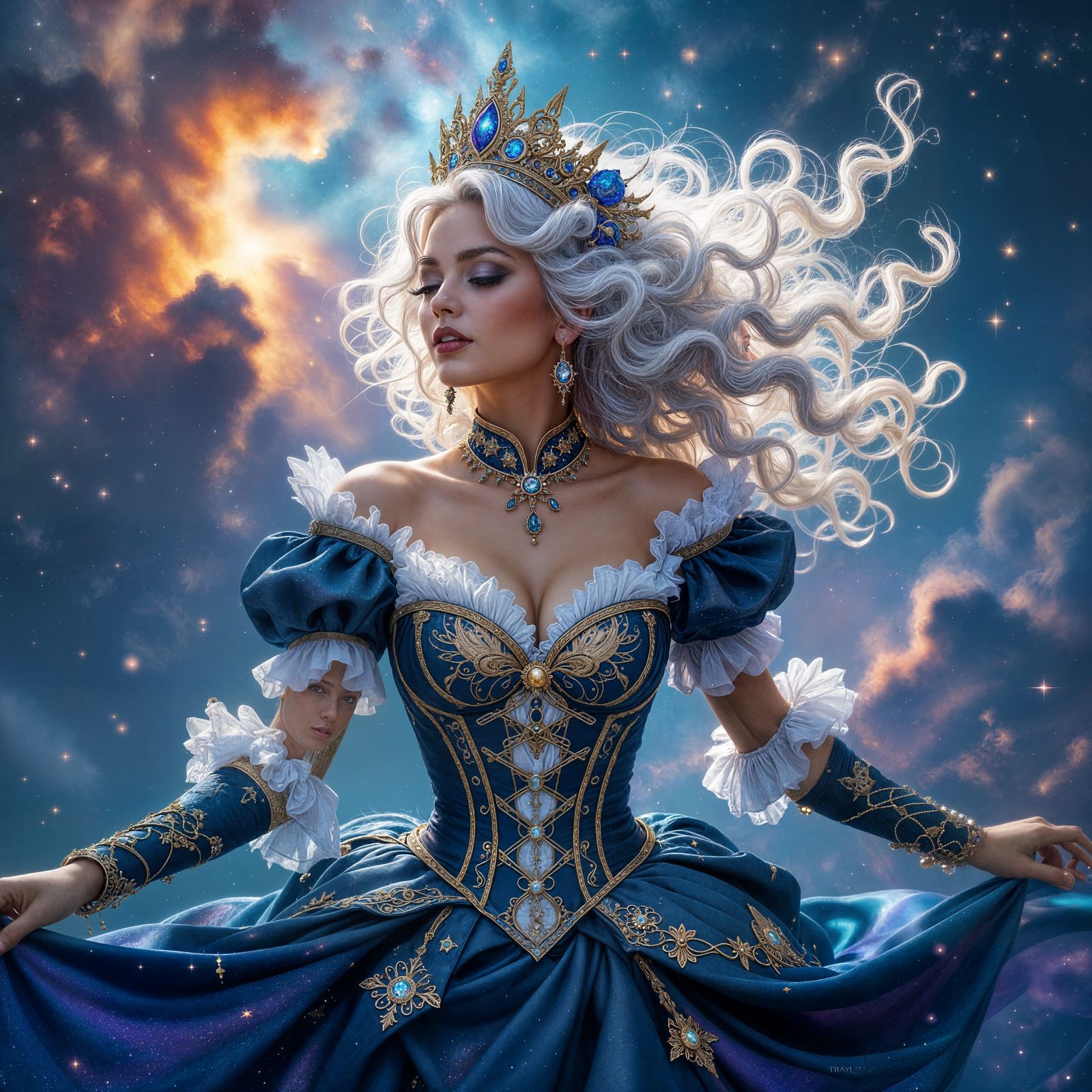 Cosmic Princess Portrait in Digital Art Style