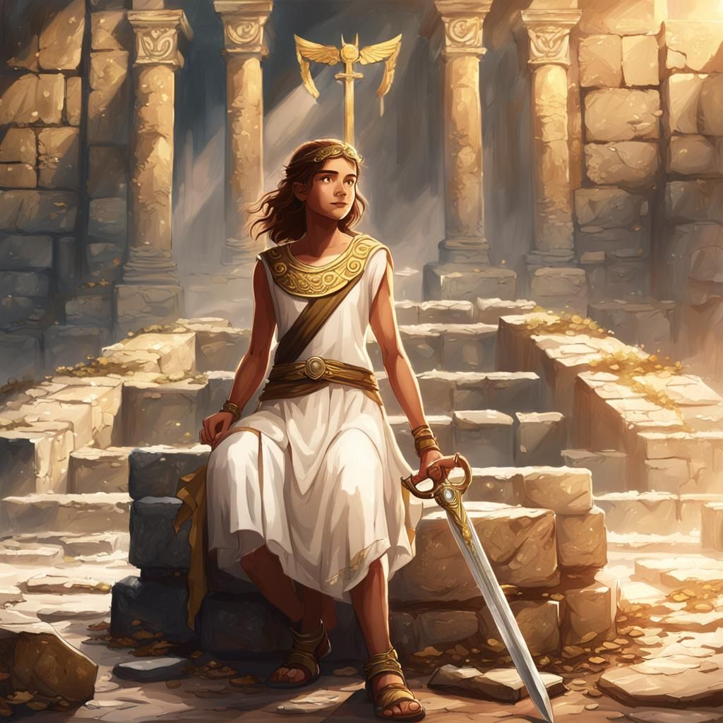 Annabeth Chase in Ancient Greek Temple Ruins