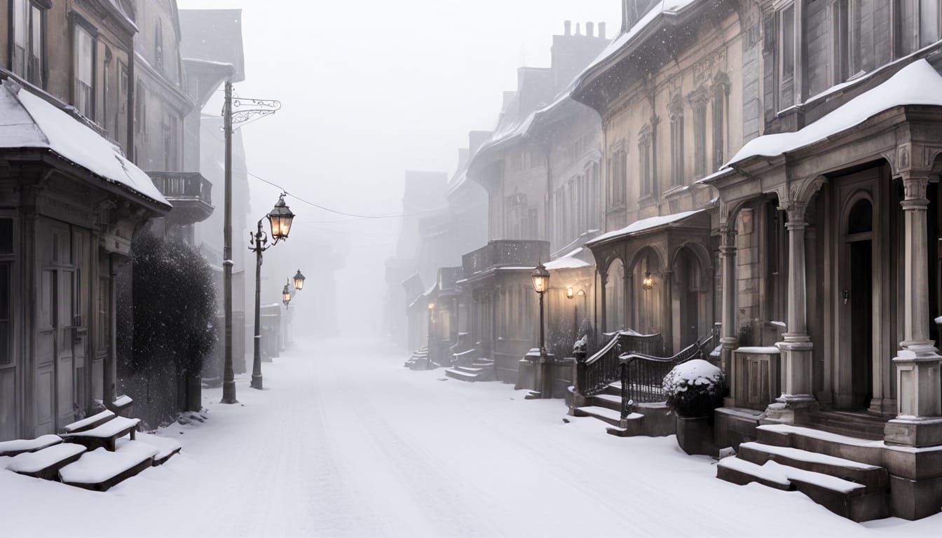 1869 Town Street in Antique Encaustic Art