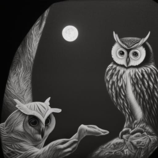 Moonlit Women Drumming in Crystal Cave: Charcoal Art