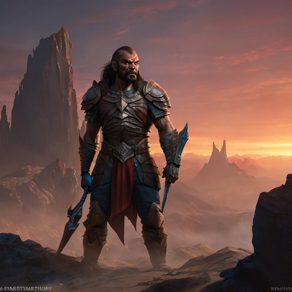 Star Trek Klingon (Klingon:1.9) warrior, with heavily ridged forehead