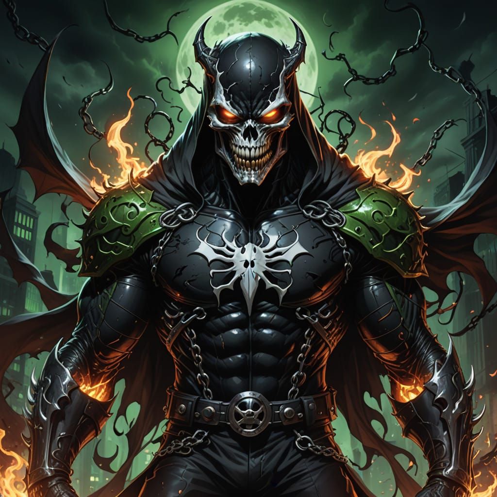 Dark Gothic Antihero Digital Painting in Cyberpunk Style