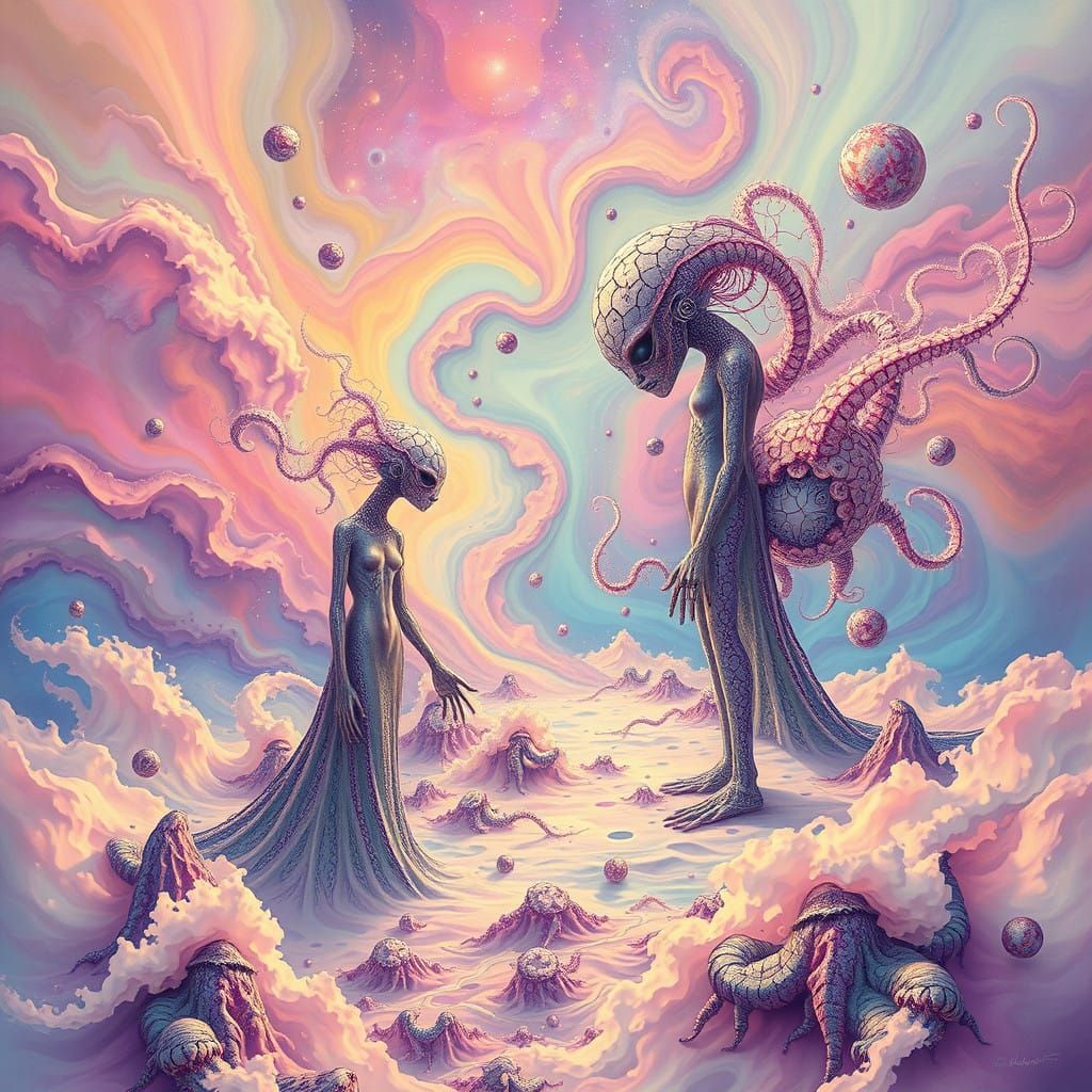 Dreamlike Surreal Vortex: Cosmic Dance of Fractal Emotions a...