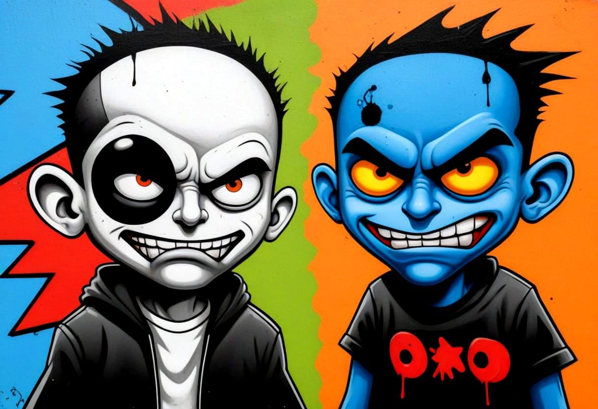 Split Personality Graffiti Street Art