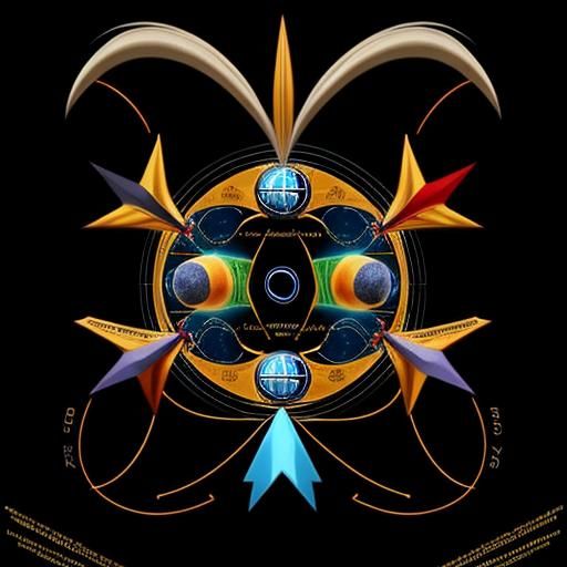 Taoist Philosophy Inspired Artwork with Dynamic Forces