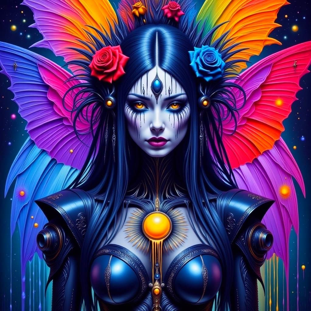 Surreal Gothic Beauty in Golden Accents