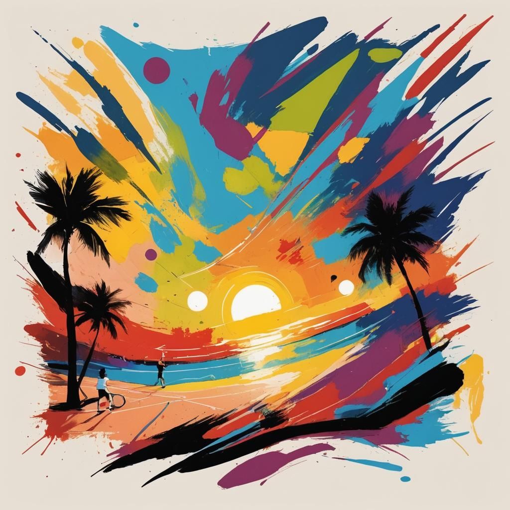 Tennis Players in Four Colors